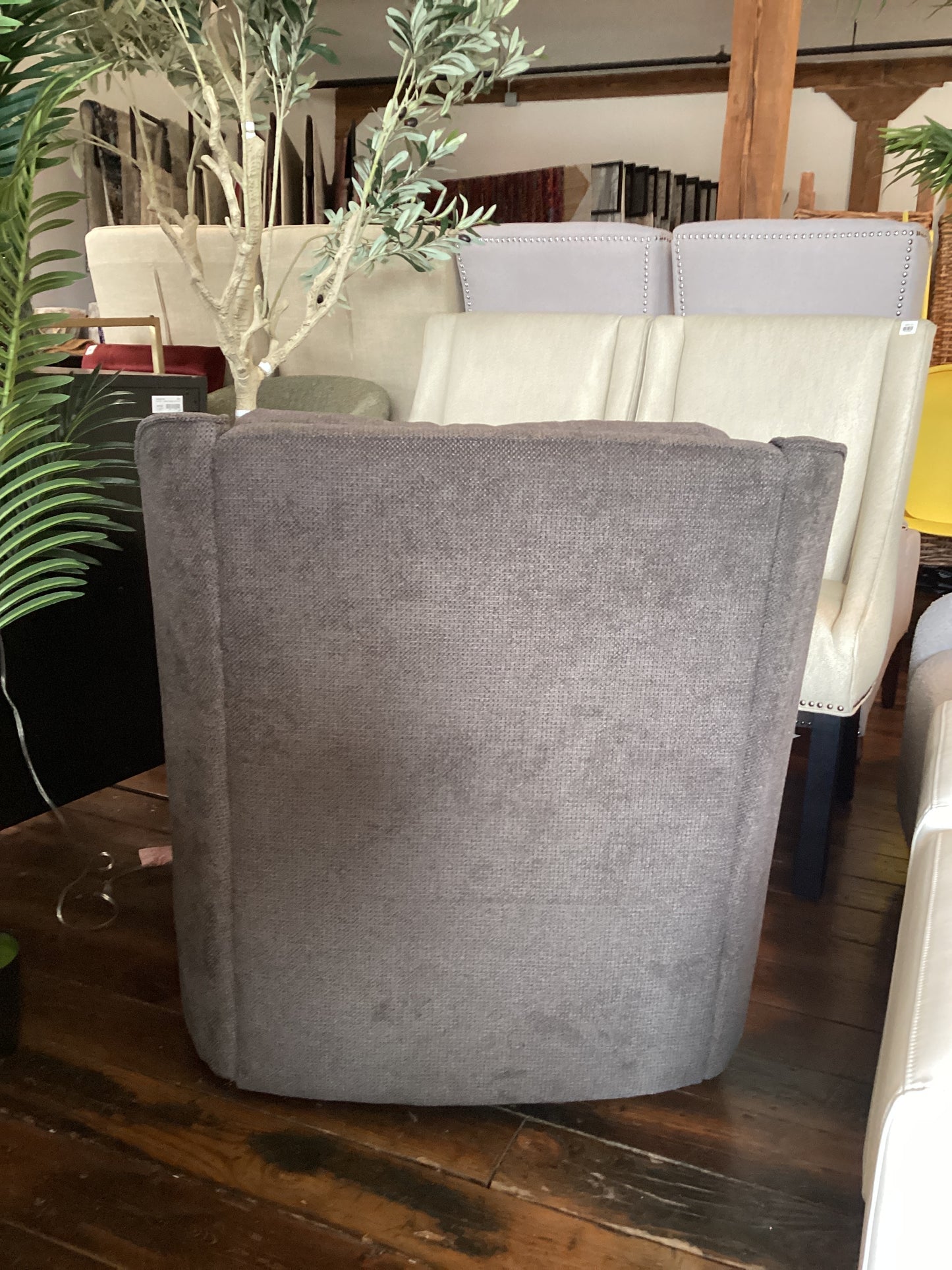 Soft grey swivel accent armchair 🩶