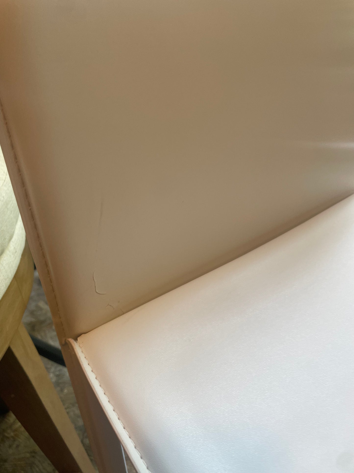 2 faux white leather barstools w/ chrome legs 🤍