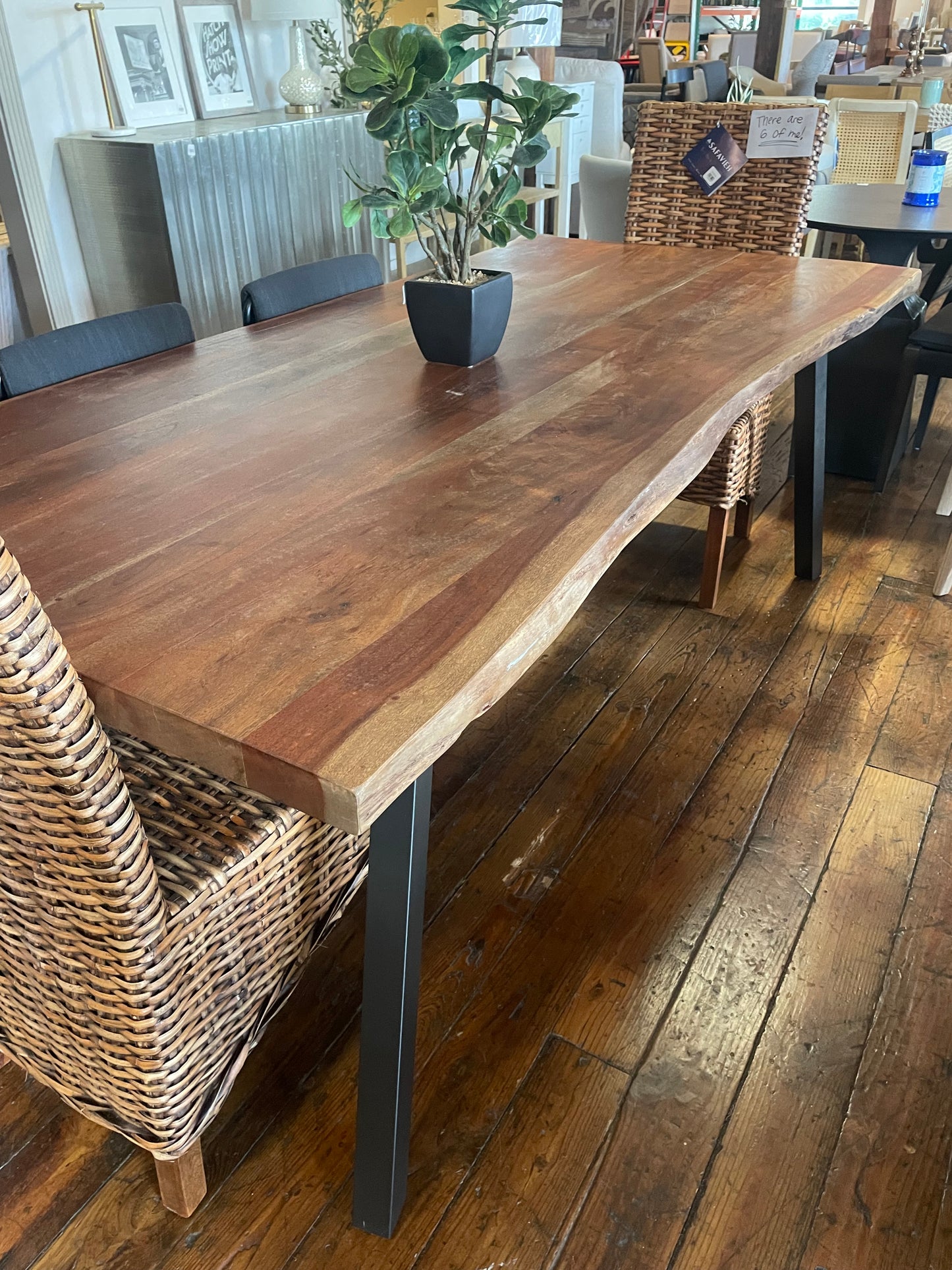 Live edge 70” wood dining table 