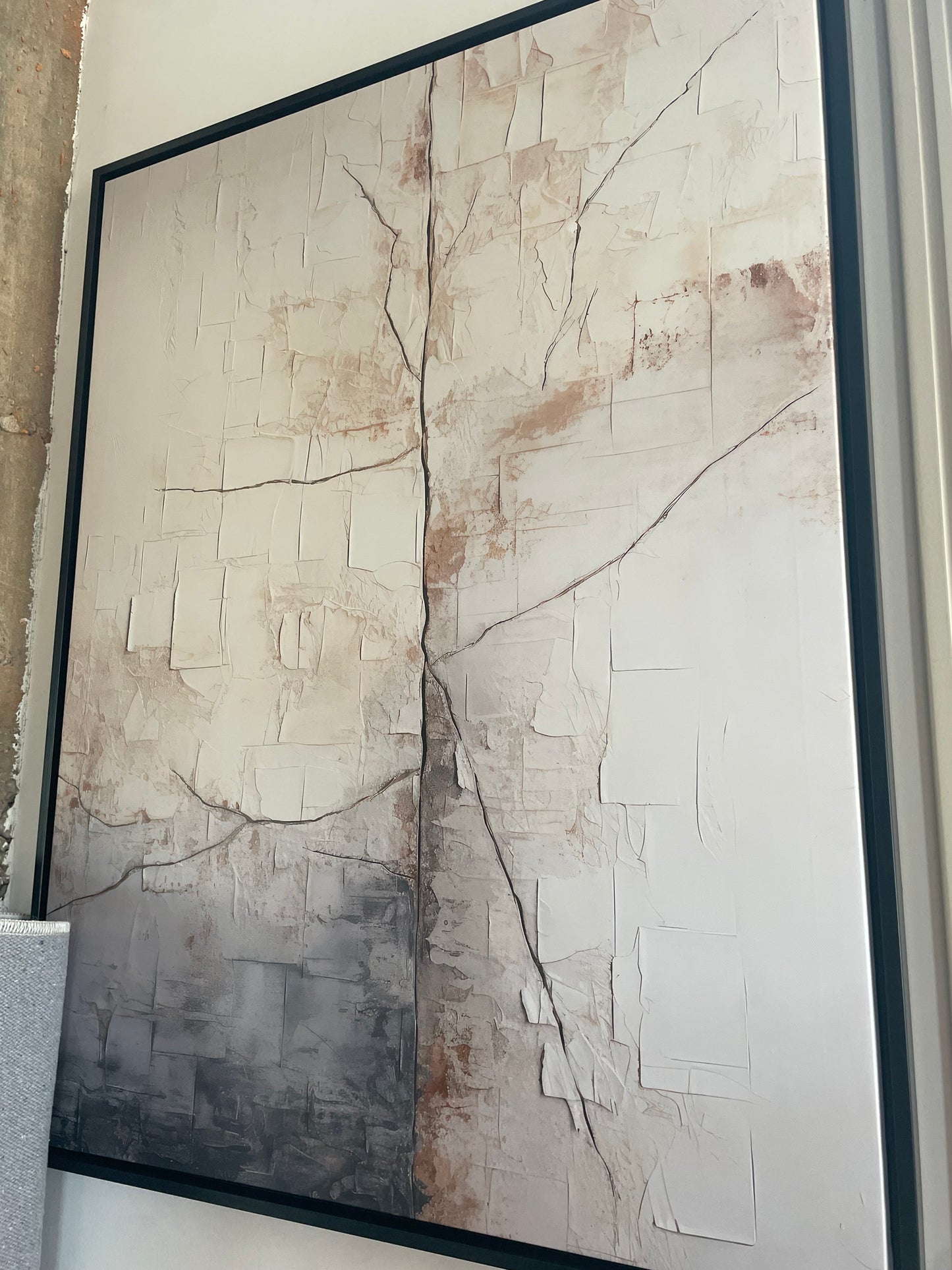 Abstract neutral art w/ black frame 🖤