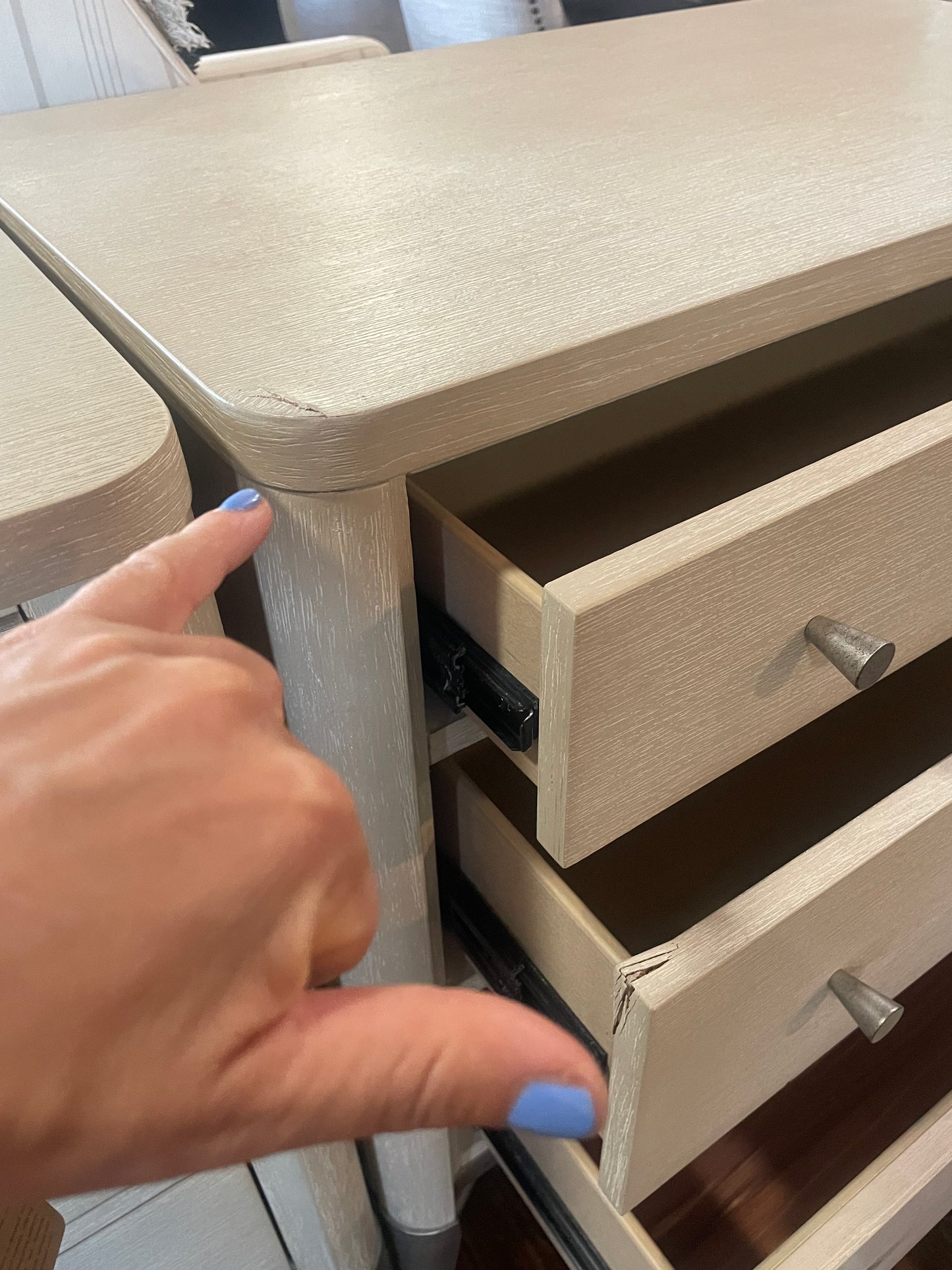 Oversized whitewashed nightstand πͺ΄