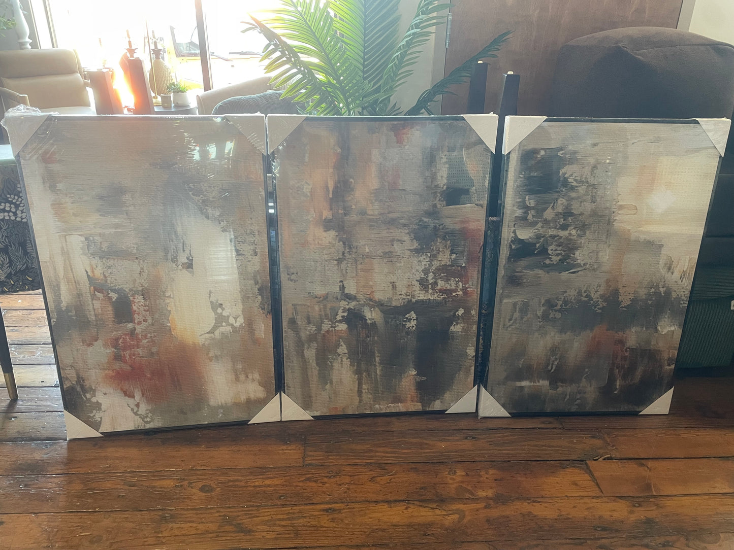 3 piece modern abstract art ❤️