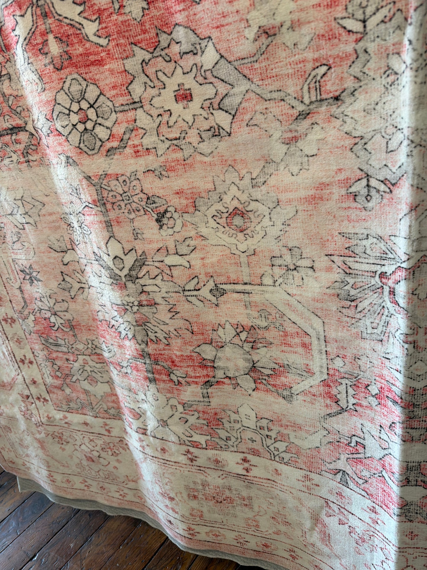 9x12 washable light pink distressed vintage medallion rug 🌸