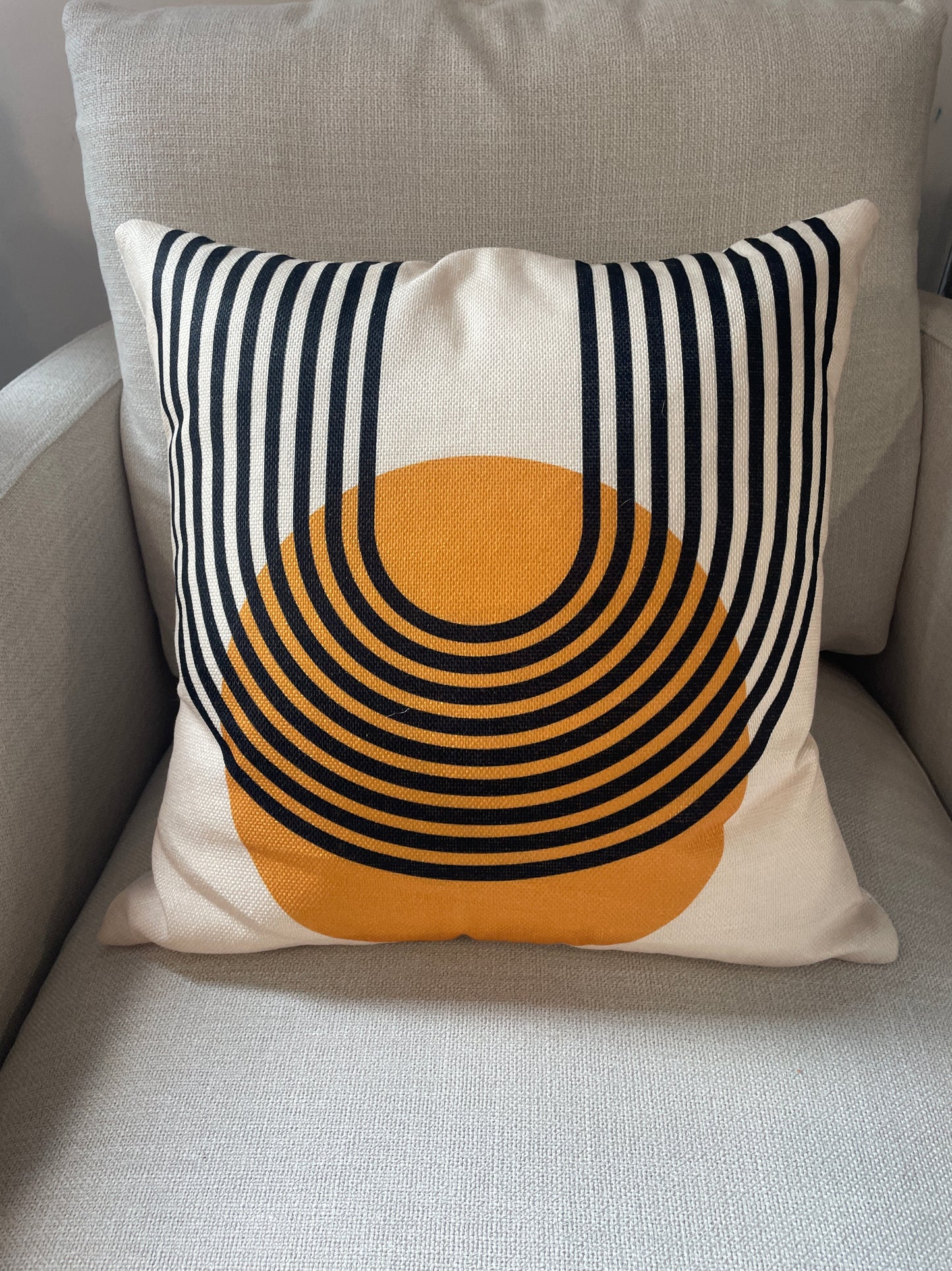 Orange, black, & beige modern pillow 🧡