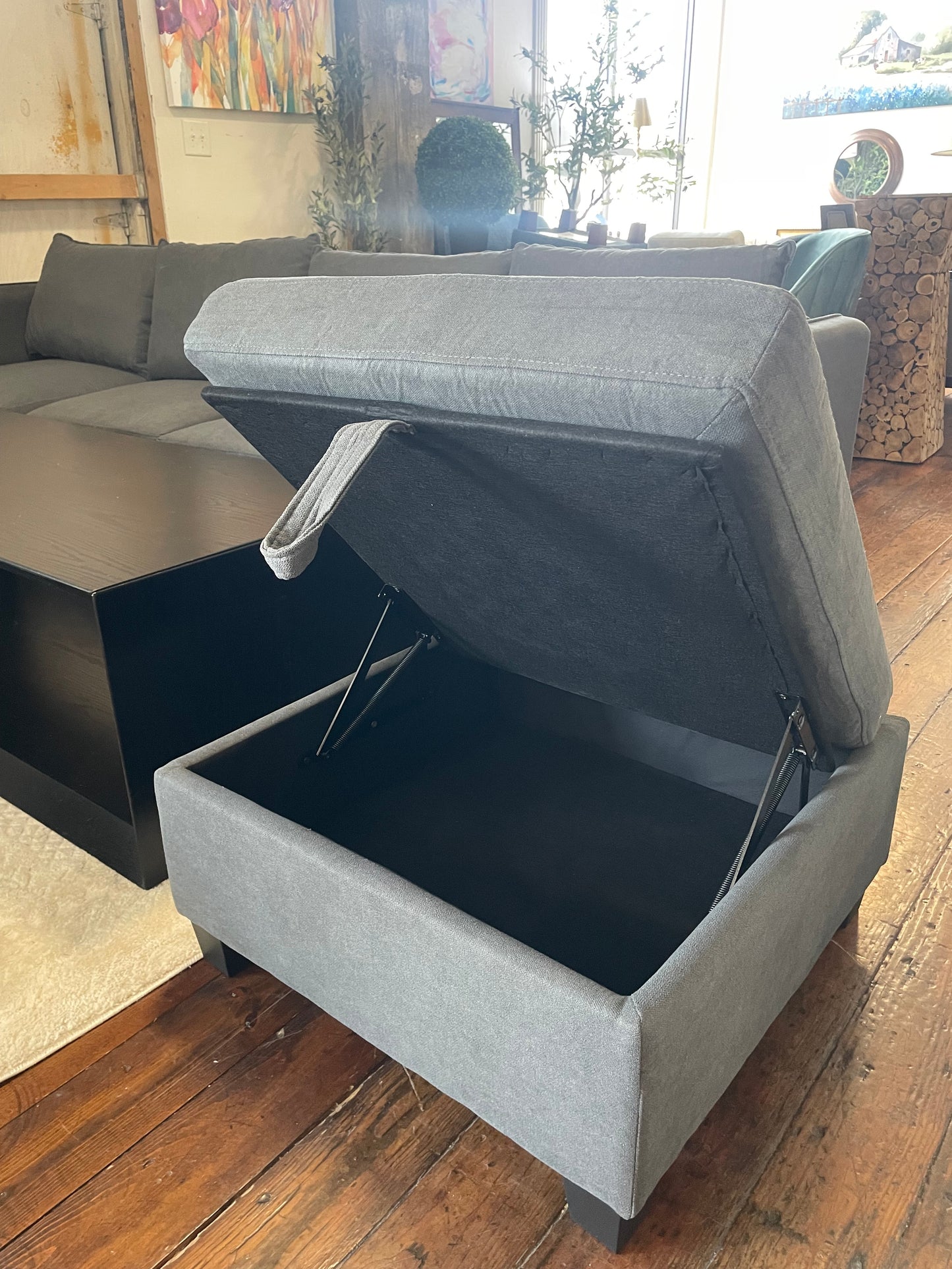 Modular grey sofa w/ ottomans 🩶