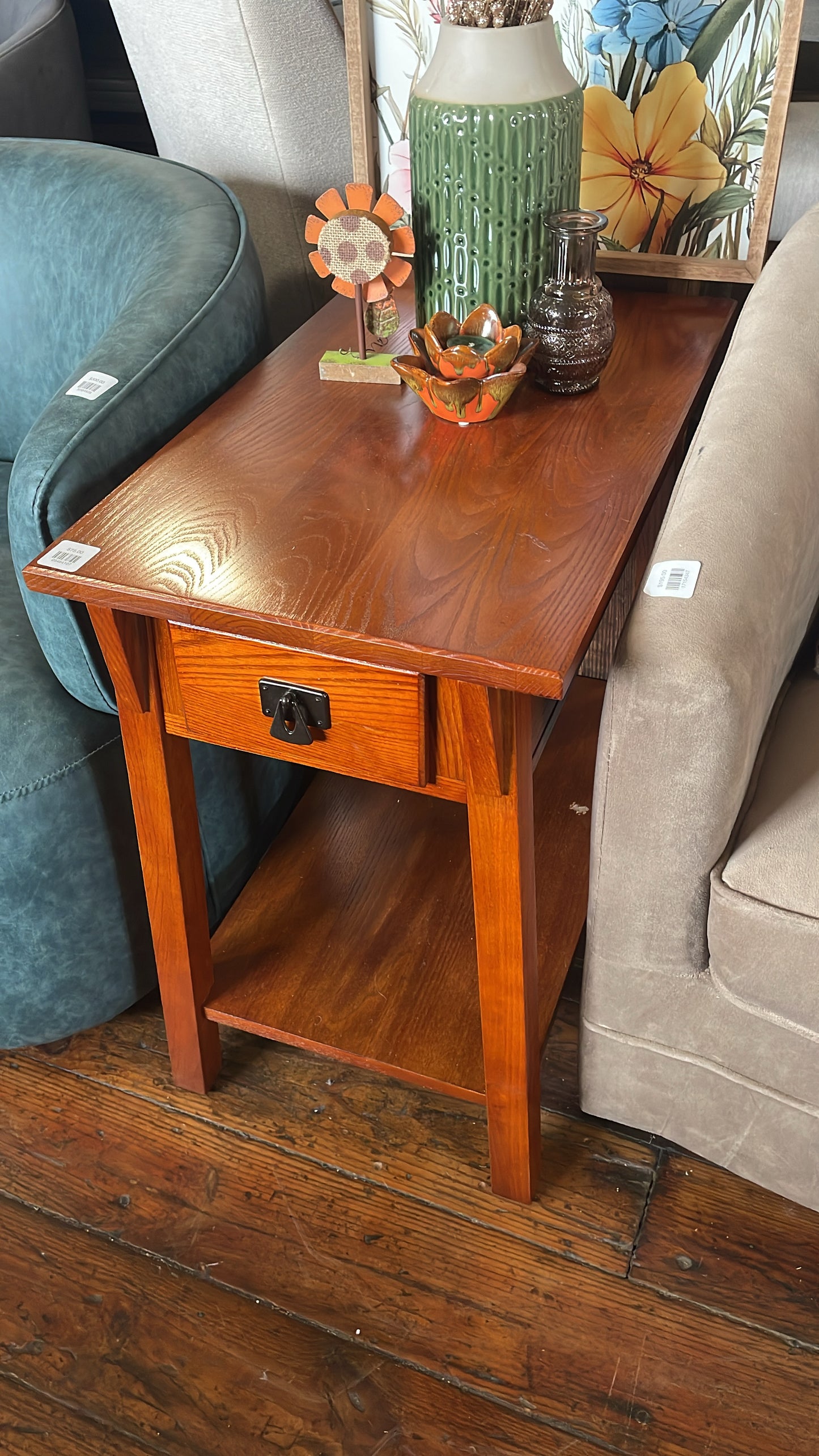 Small wood side table w/ drawer ☕📚