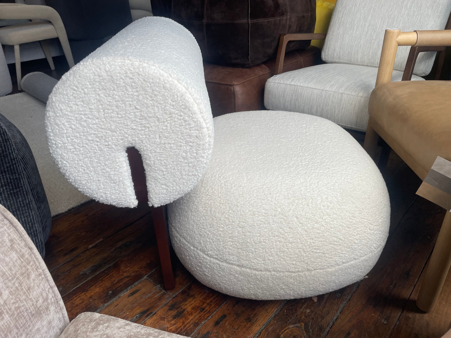 CB2 dupe - Modern white boucle accent chair 🤍