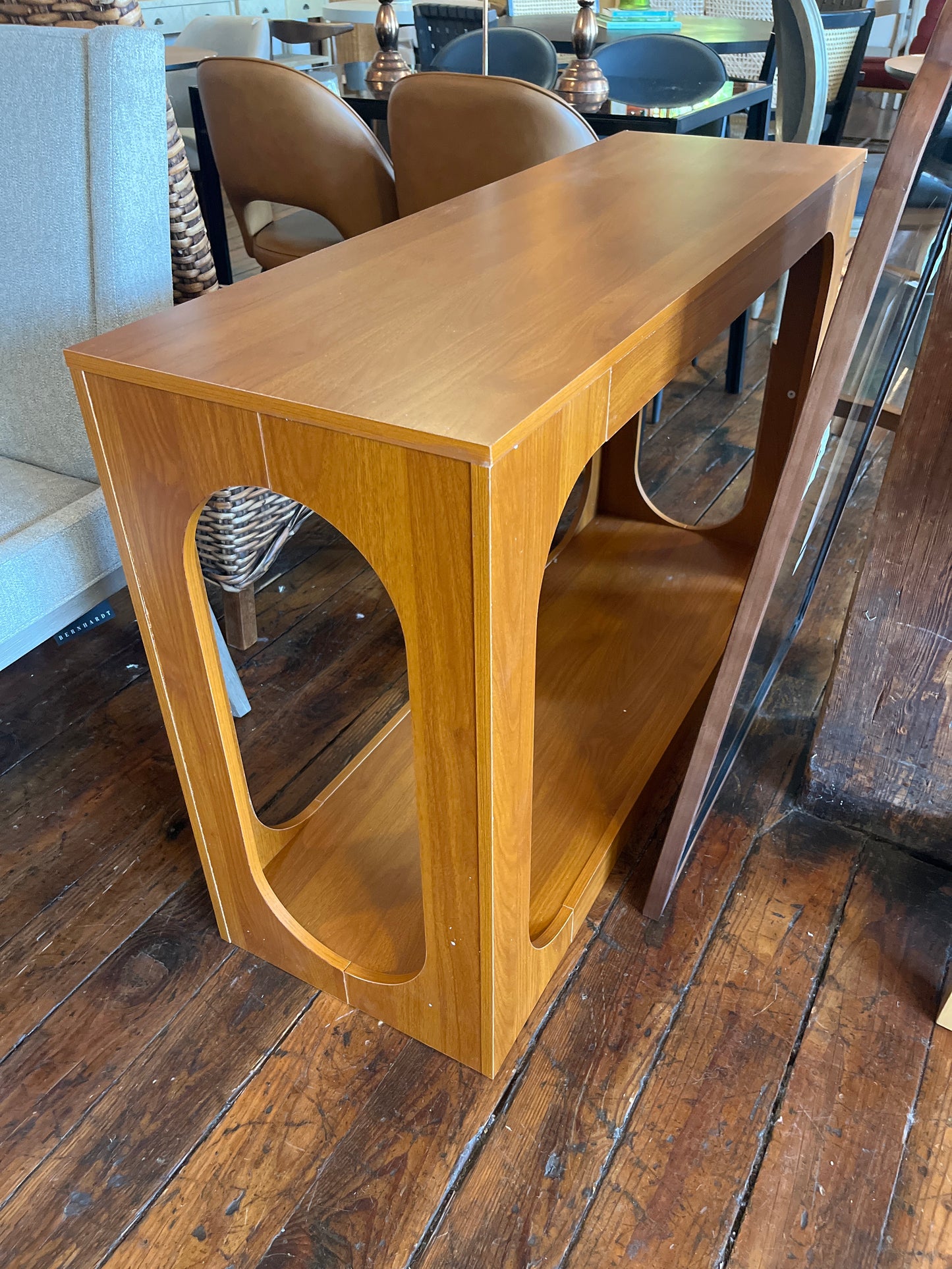 Modern pecan wood console table 🥜