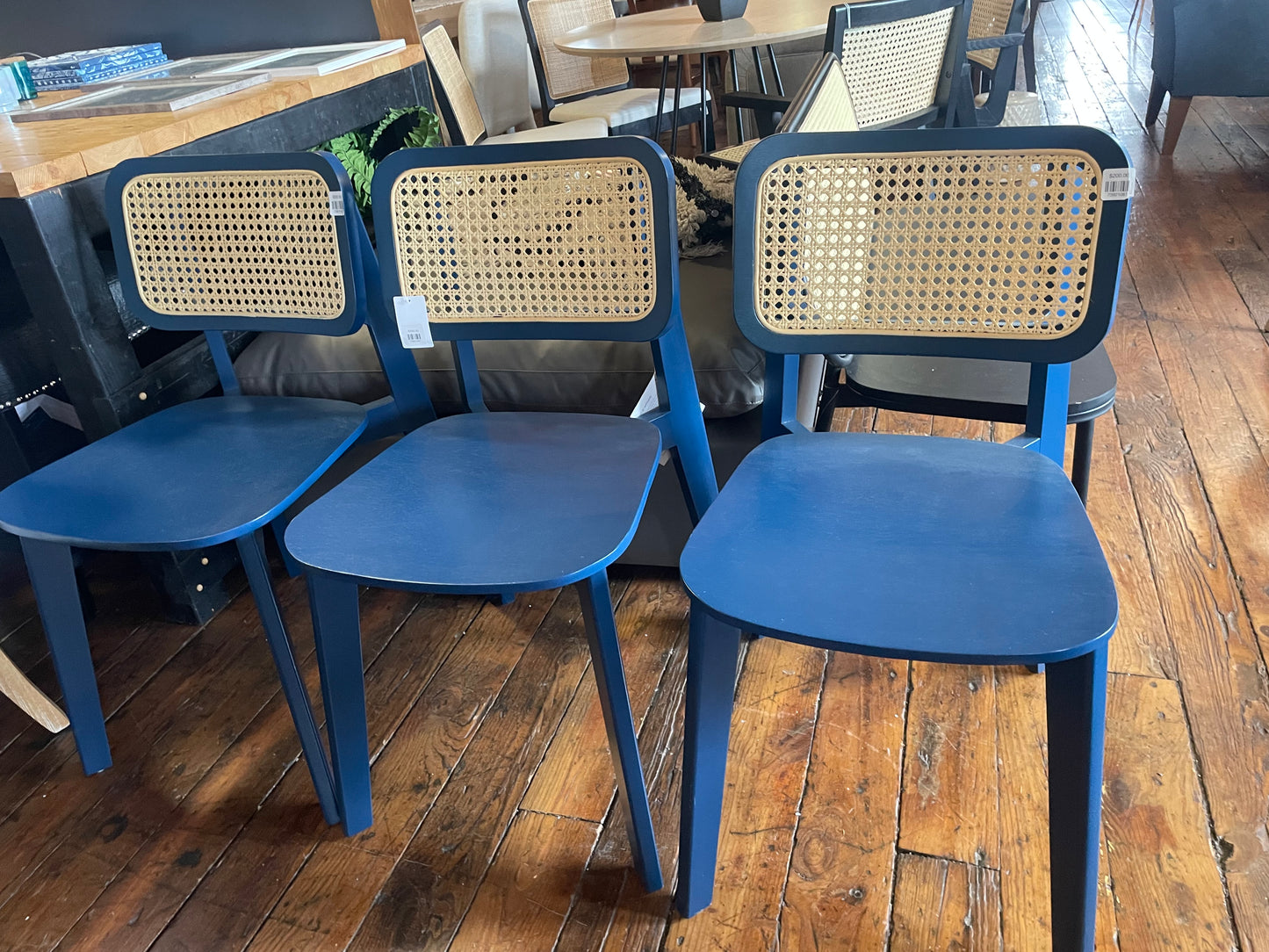Blue cane dining chair 💙
