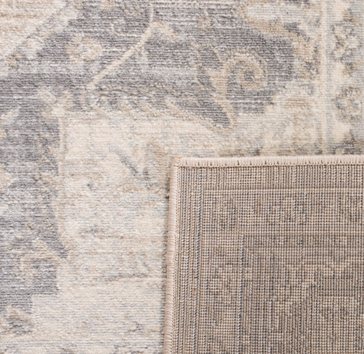10x10 square cream & grey soft rug π