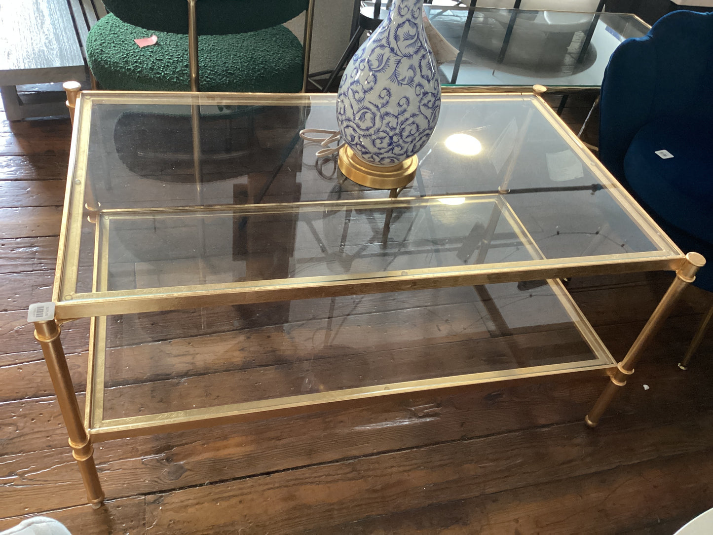 Gold iron & glass coffee table ✨