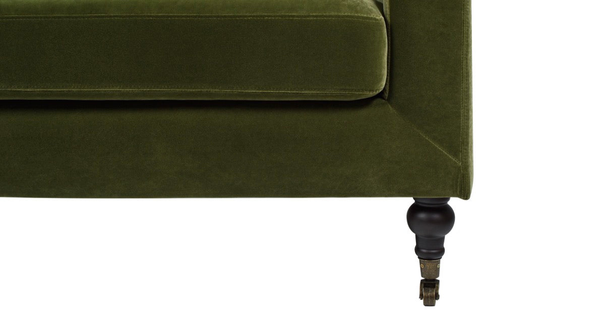 84" Track Arm Sofa with Caster Turn Legs, Olive Green 🫒