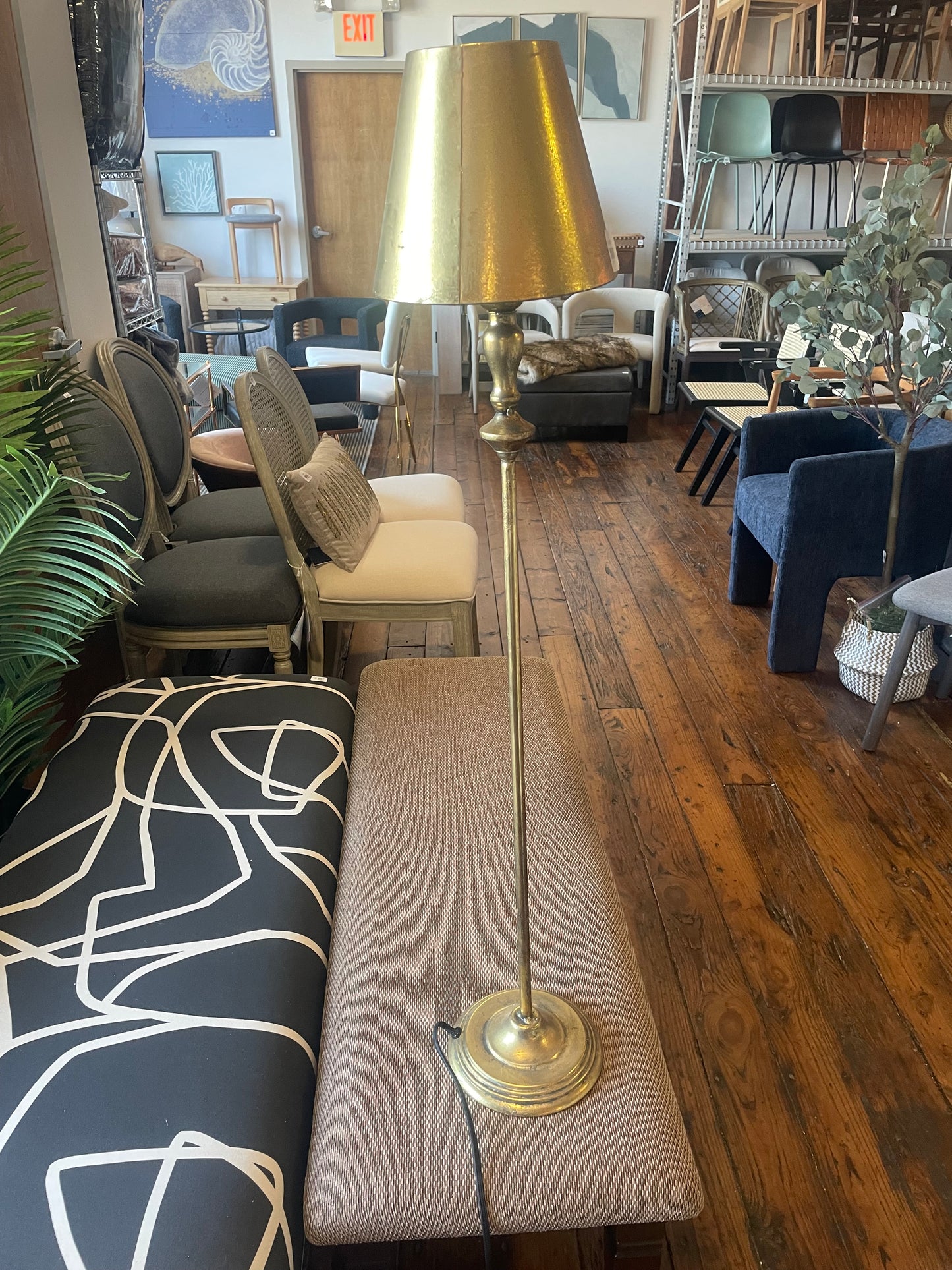 Tall 40" candlestick gold table lamp ✨