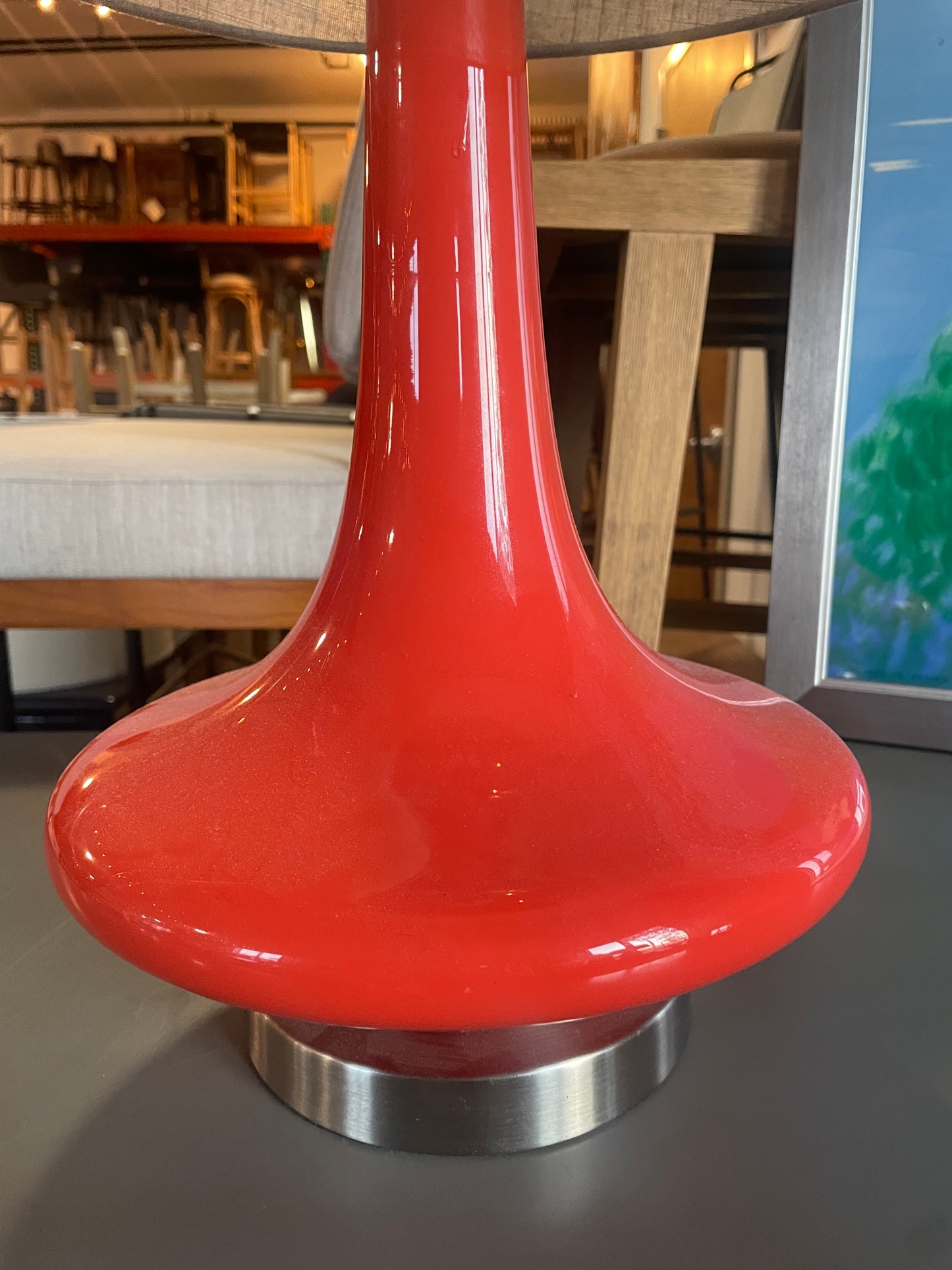 Modern 19” glass orange lamp ☕️