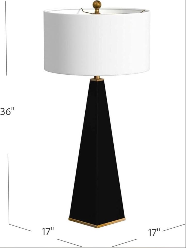 Modern glossy black & gold table lamp ▲