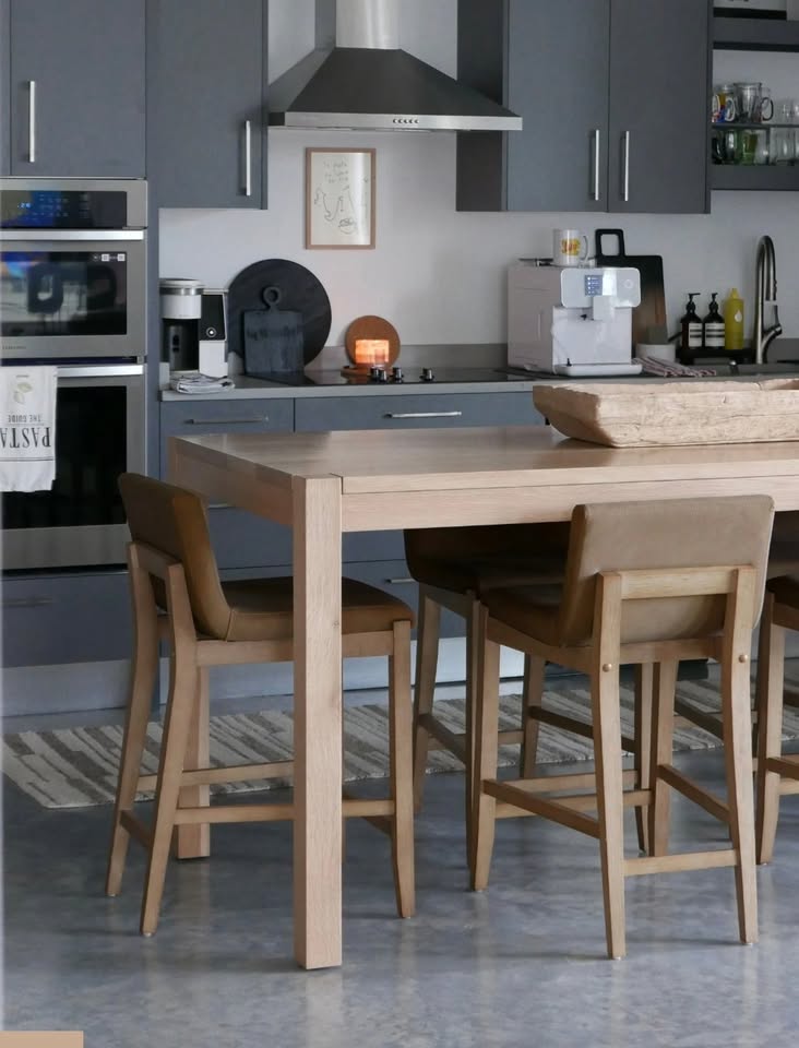 Nathan James modern faux brown leather barstools š„