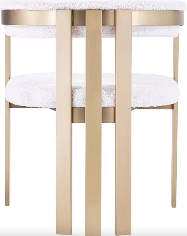 Modern ivory & gold sherpa accent chair ✨