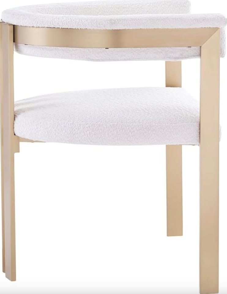 Modern ivory & gold sherpa accent chair ✨