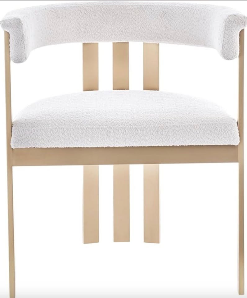 Modern ivory & gold sherpa accent chair ✨