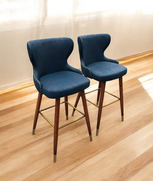 2 soft blue barheight barstools 🥂