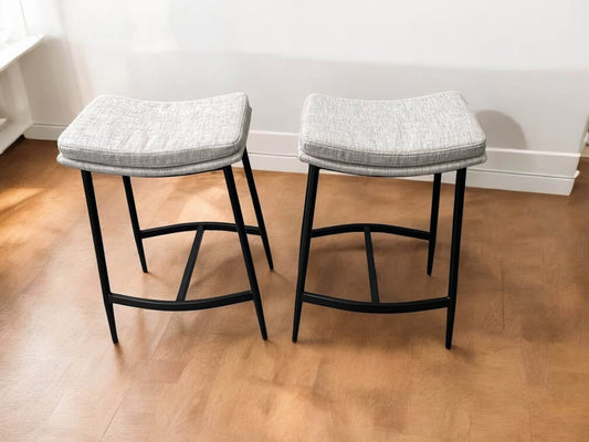 Nathan James grey fabric backless barstool 🍻