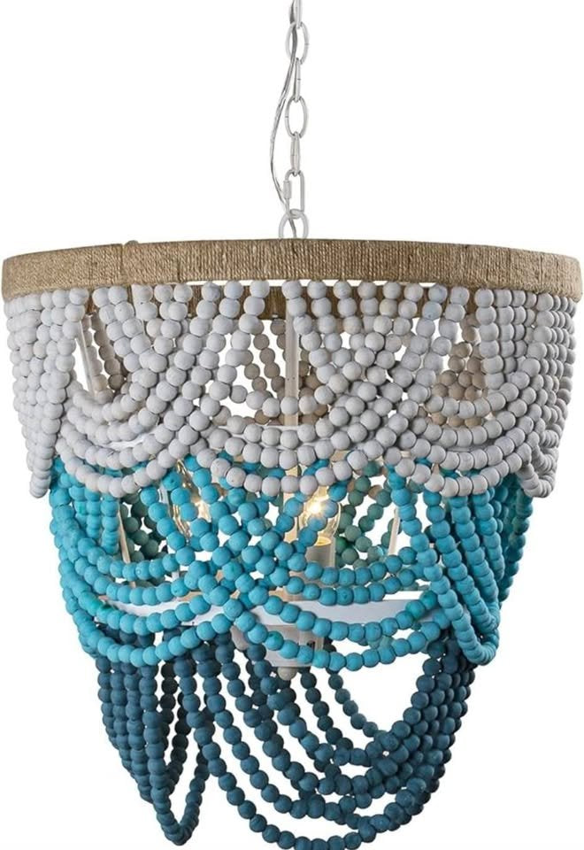 Boho beaded white or blue chandelier 🧿