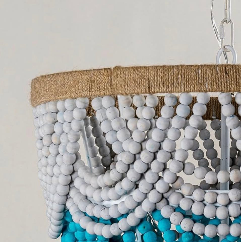 Boho beaded white or blue chandelier 🧿