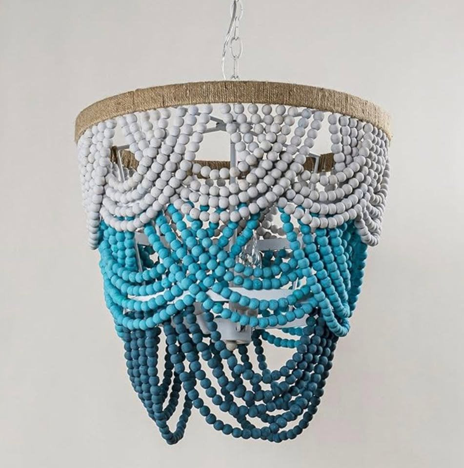 Boho beaded white or blue chandelier 🧿