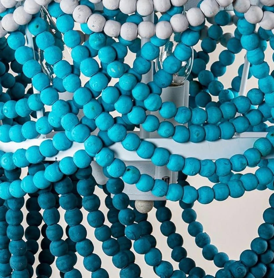 Boho beaded white or blue chandelier 🧿