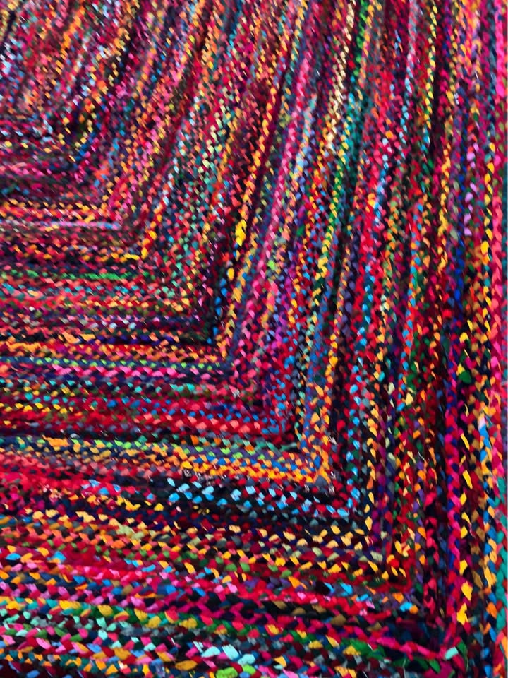 Braided handmade colorful 8x10 cotton rug π