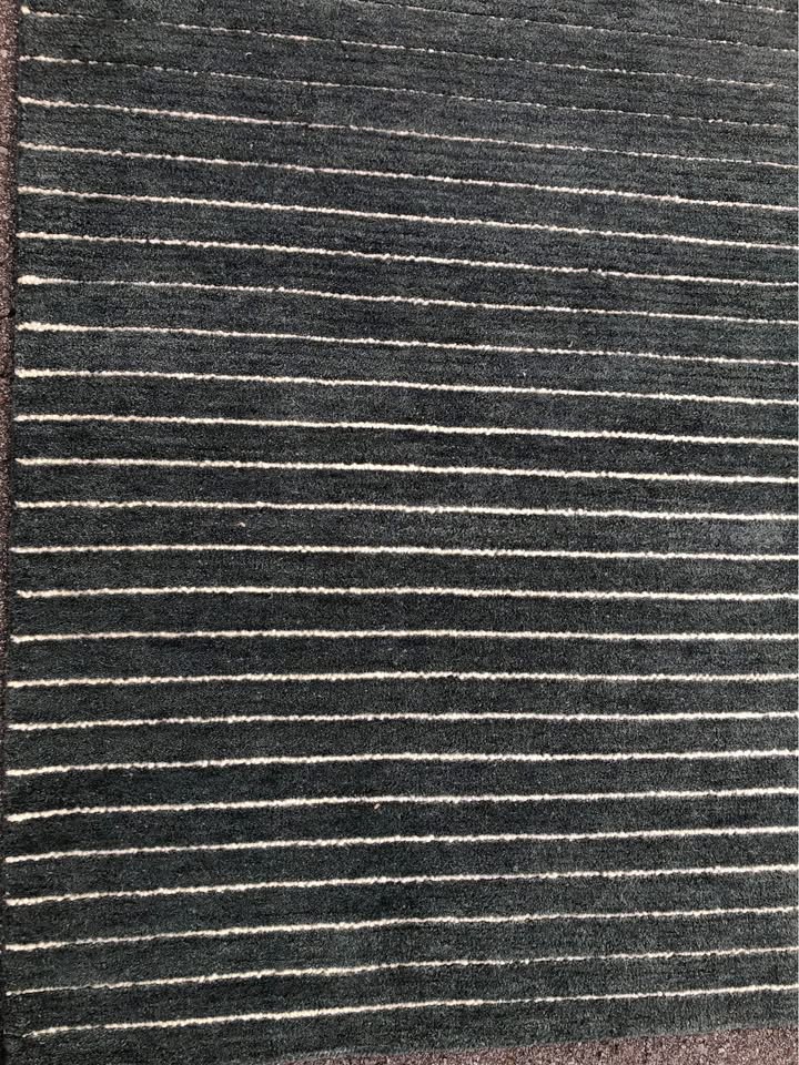8x11 green & ivory striped wool Loloi rug 🪴