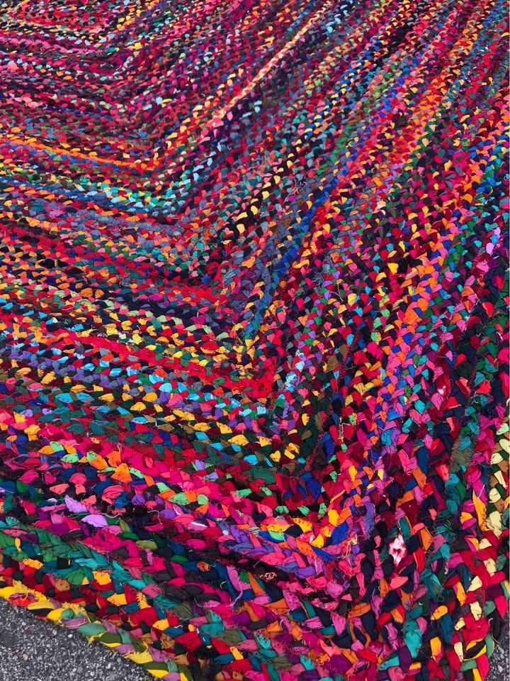 Braided handmade colorful 8x10 cotton rug π