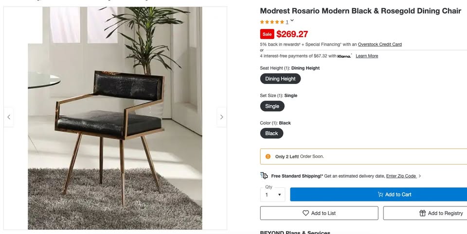 Black & rose gold modern chairs 🥂