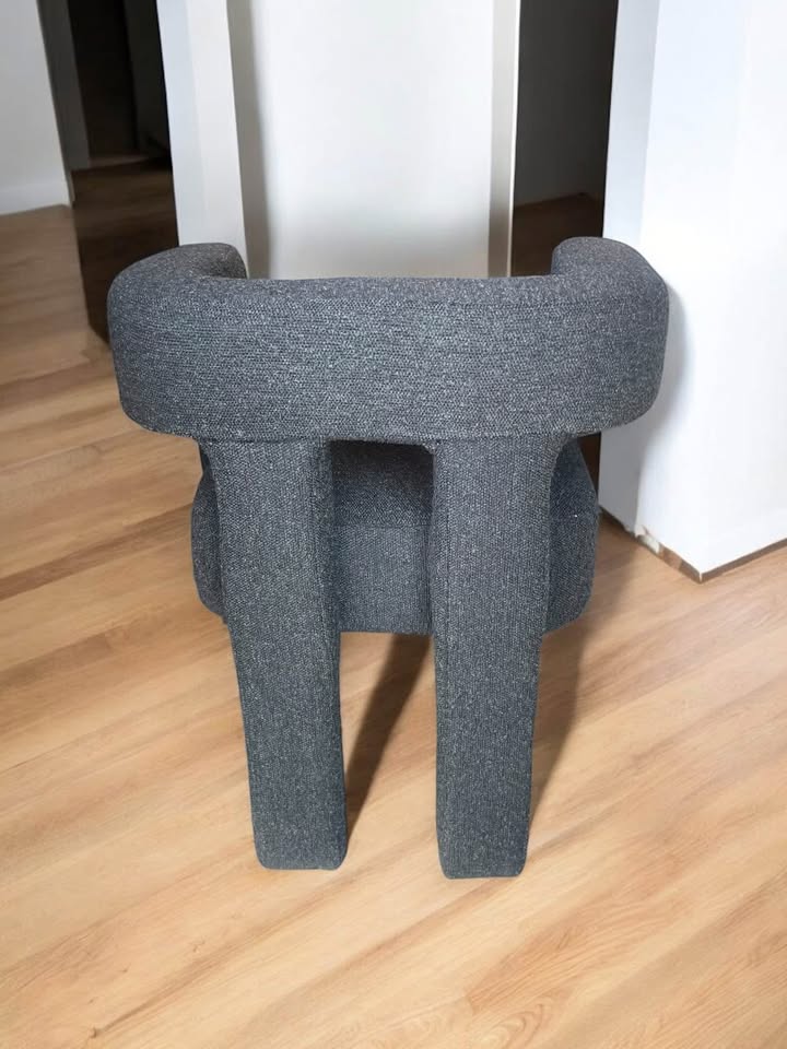 Modern black boucle CB2 accent chair🕷️