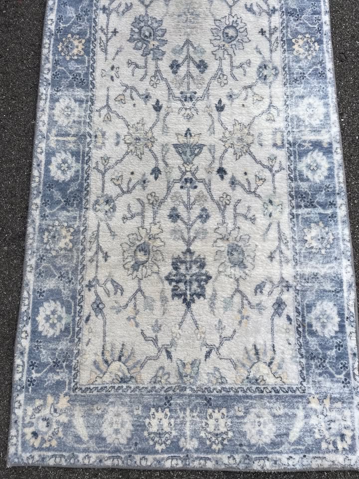 2x10 blue & white super soft botanical Loloi runner 🦋