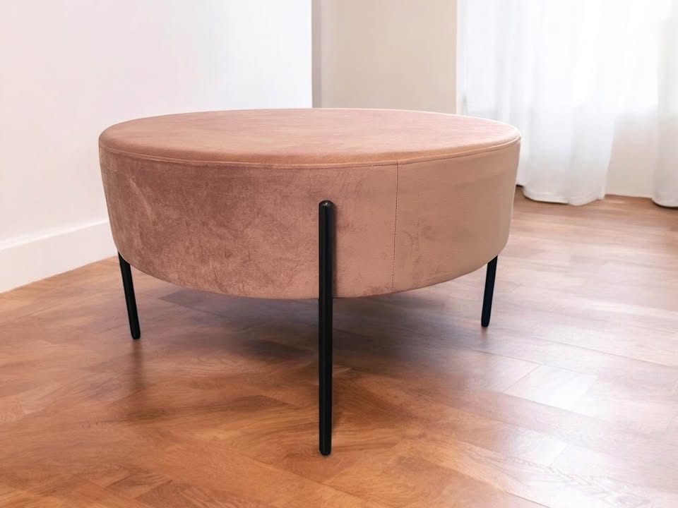 Blush pink velvet ottoman 🌸
