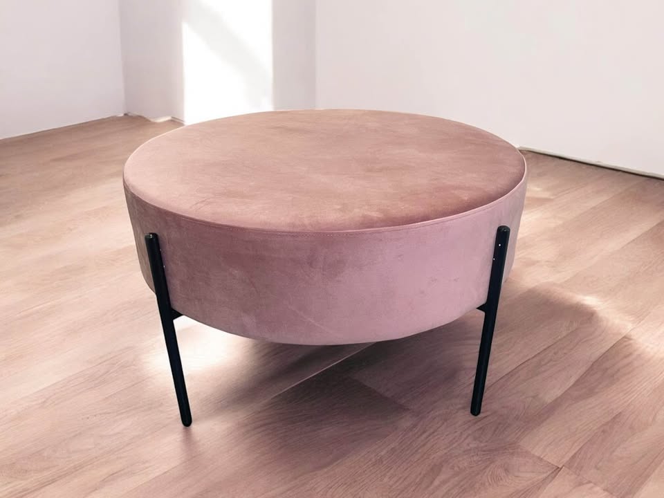 Blush pink velvet ottoman 🌸