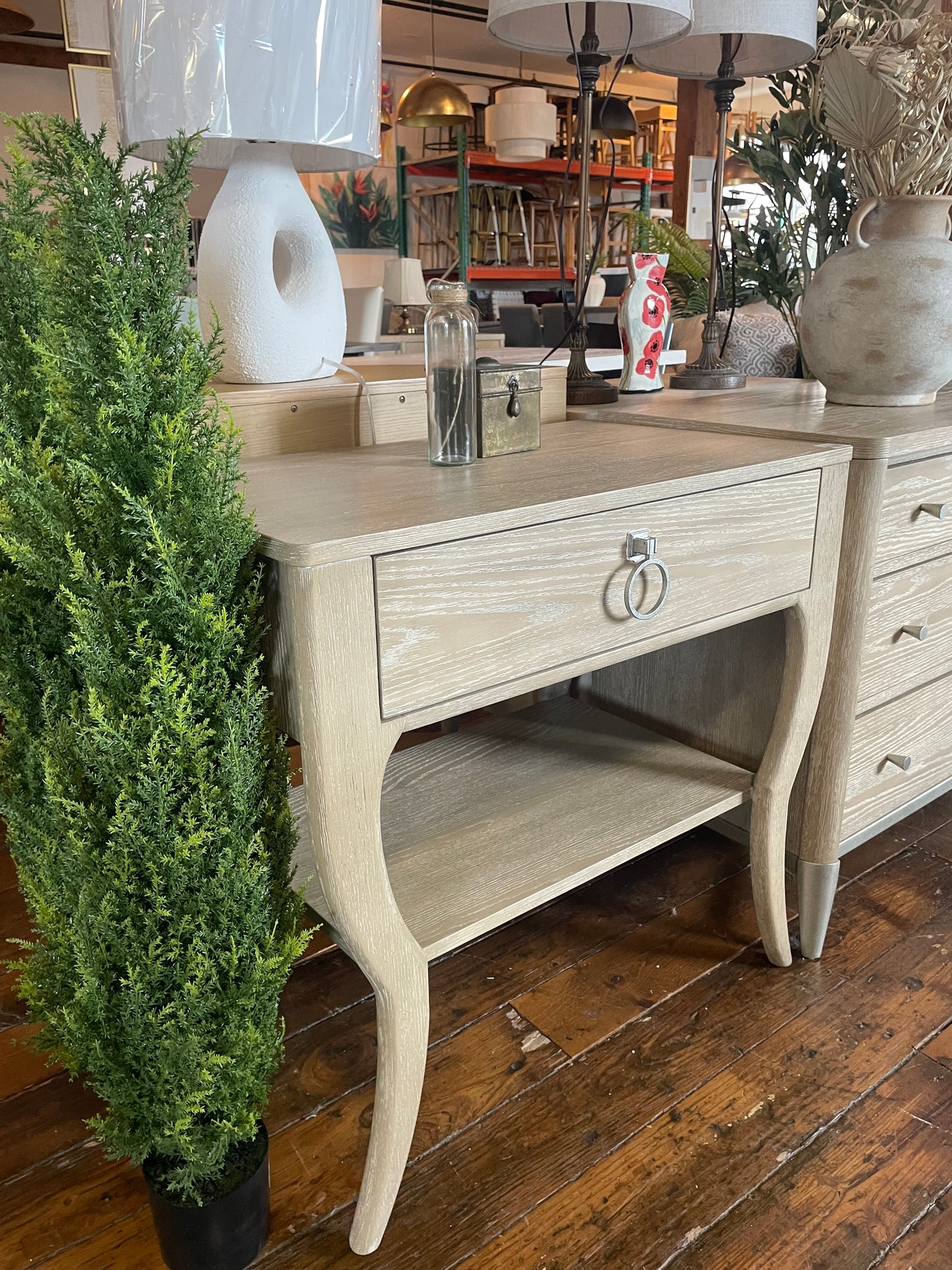 Modern natural wood 1-drawer nightstand ๐ผ