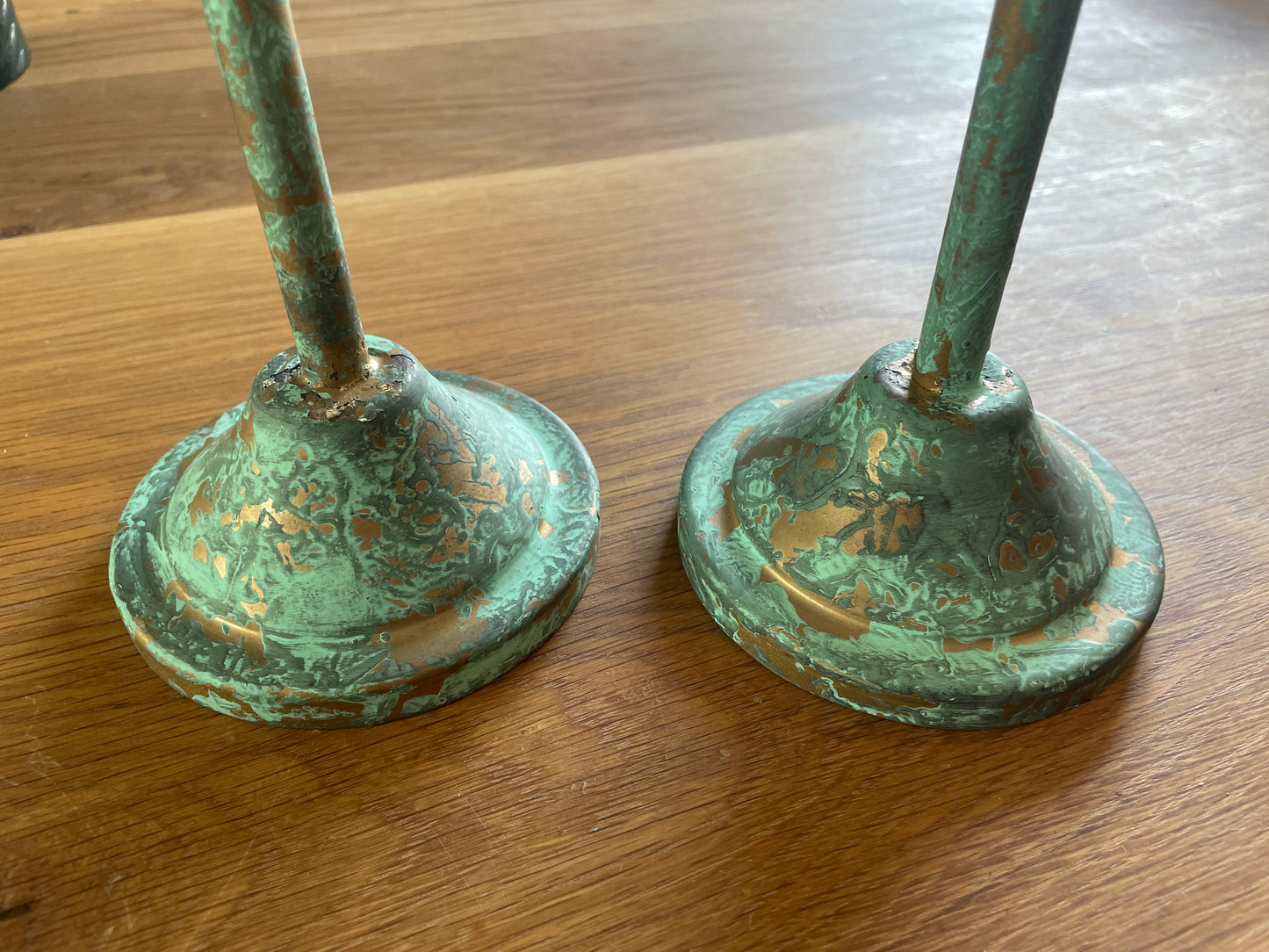 Teal & gold candle stick holder✨