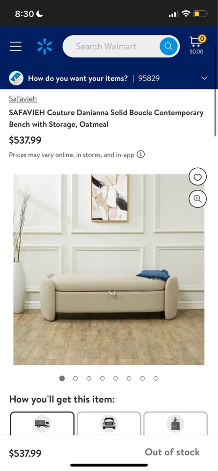 Soft off-white boucle ottoman & storage 🪴