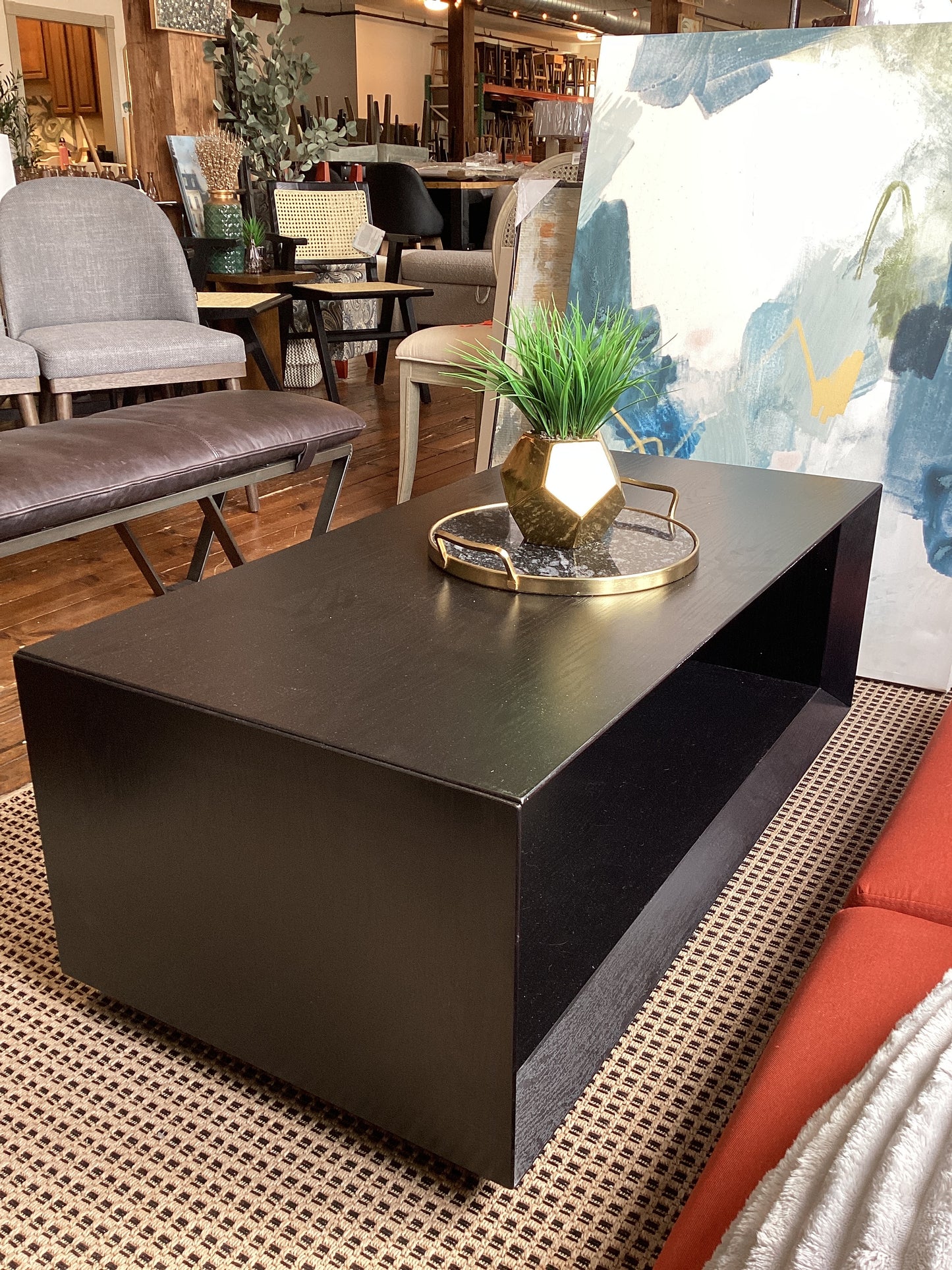 Modern 48” black coffee table ☕