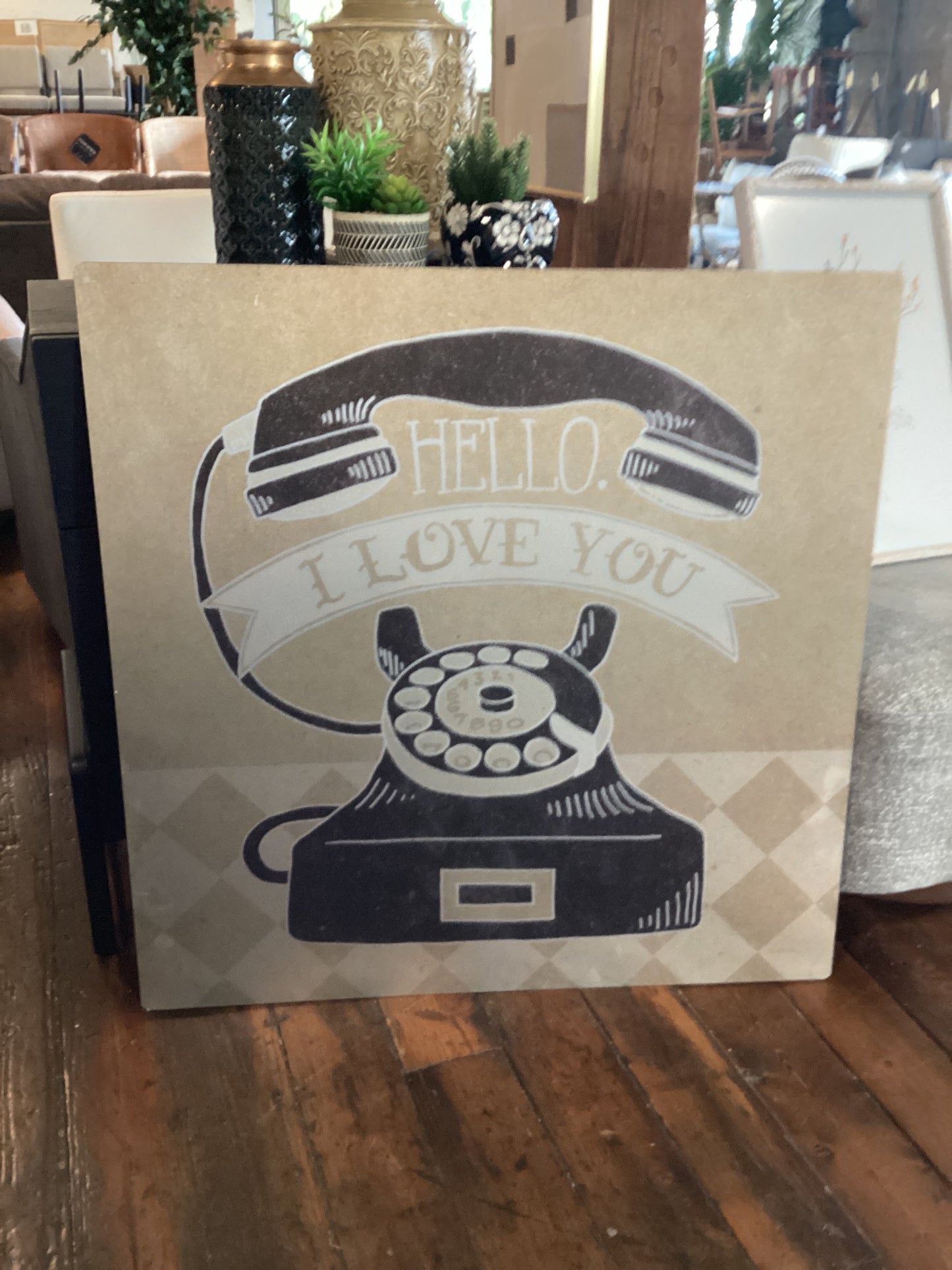 Hello I Love You metal wall art ☎