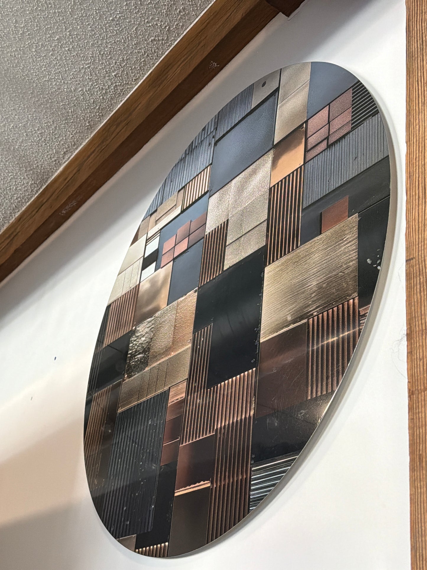 36" abstract round metal art 🟤