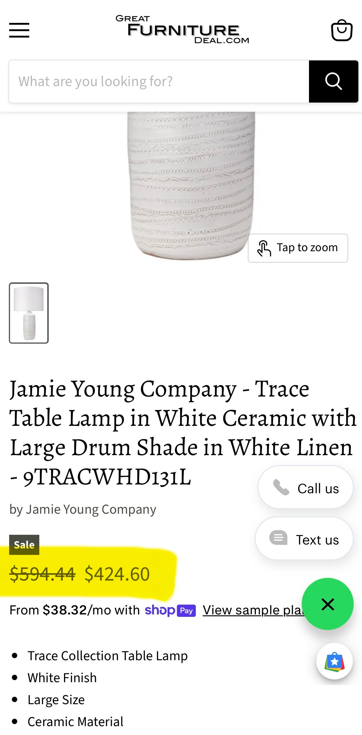Jamie Young white ceramic table lamp 🤍