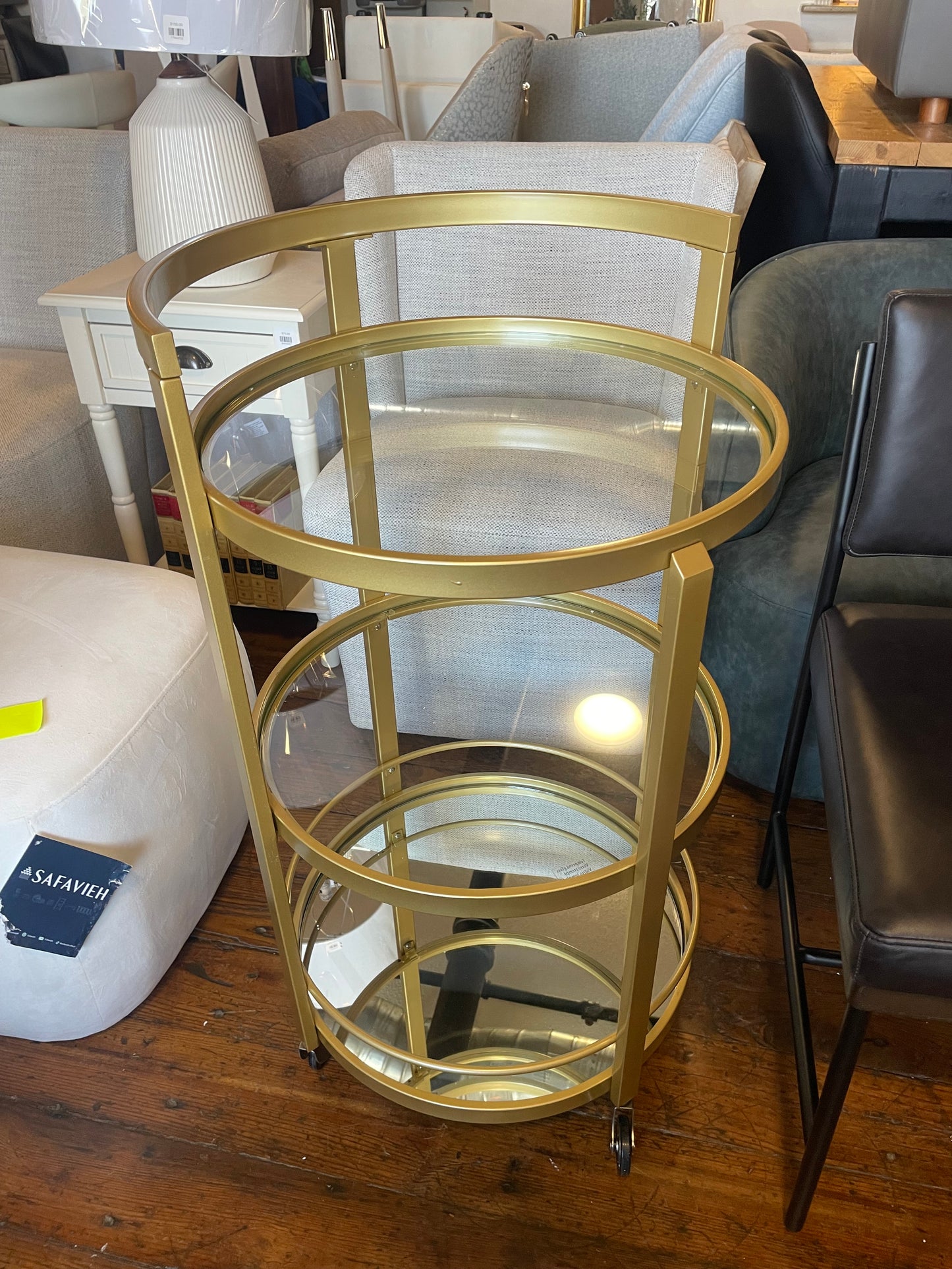 Brass 21" round bar cart 🥂