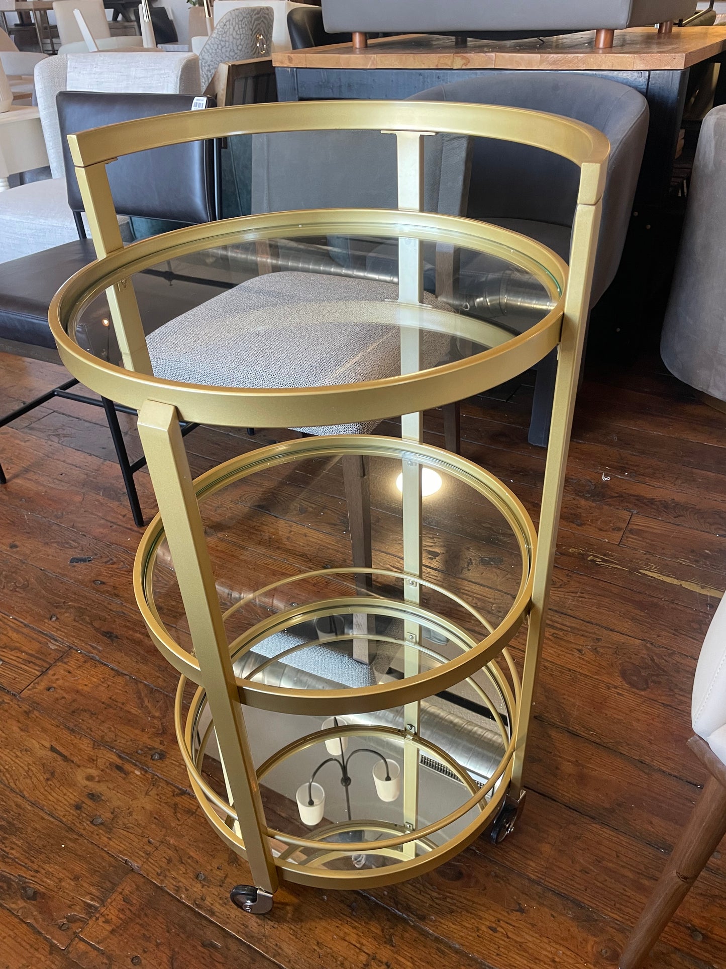 Brass 21" round bar cart 🥂