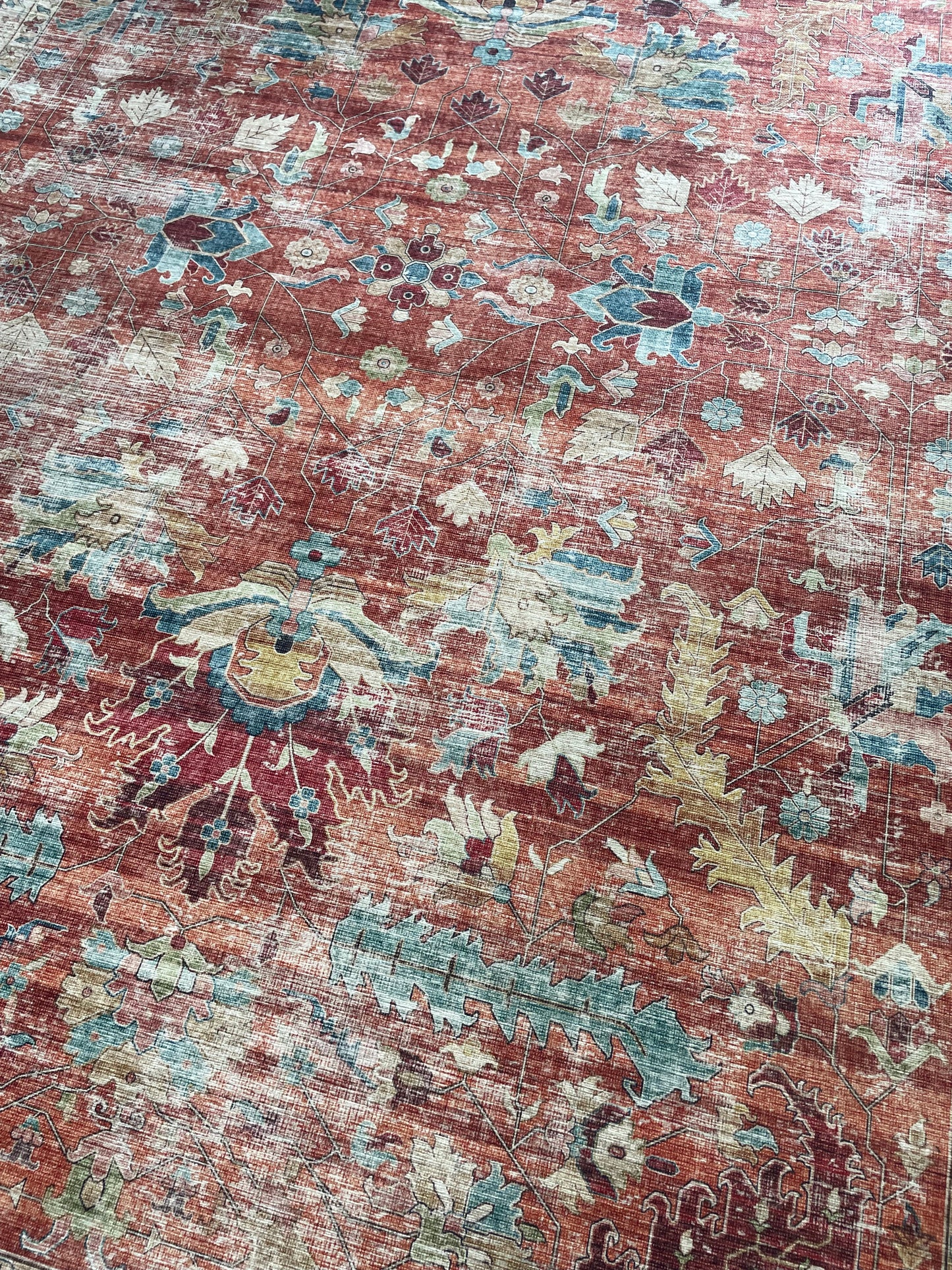 5x7 red & blue botanical Surya rug 🌺