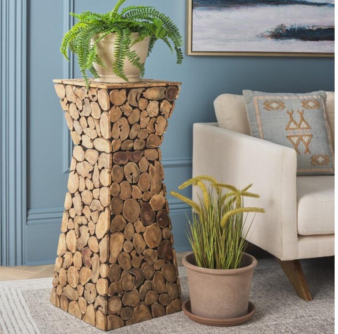 Unique wood end table 🪴