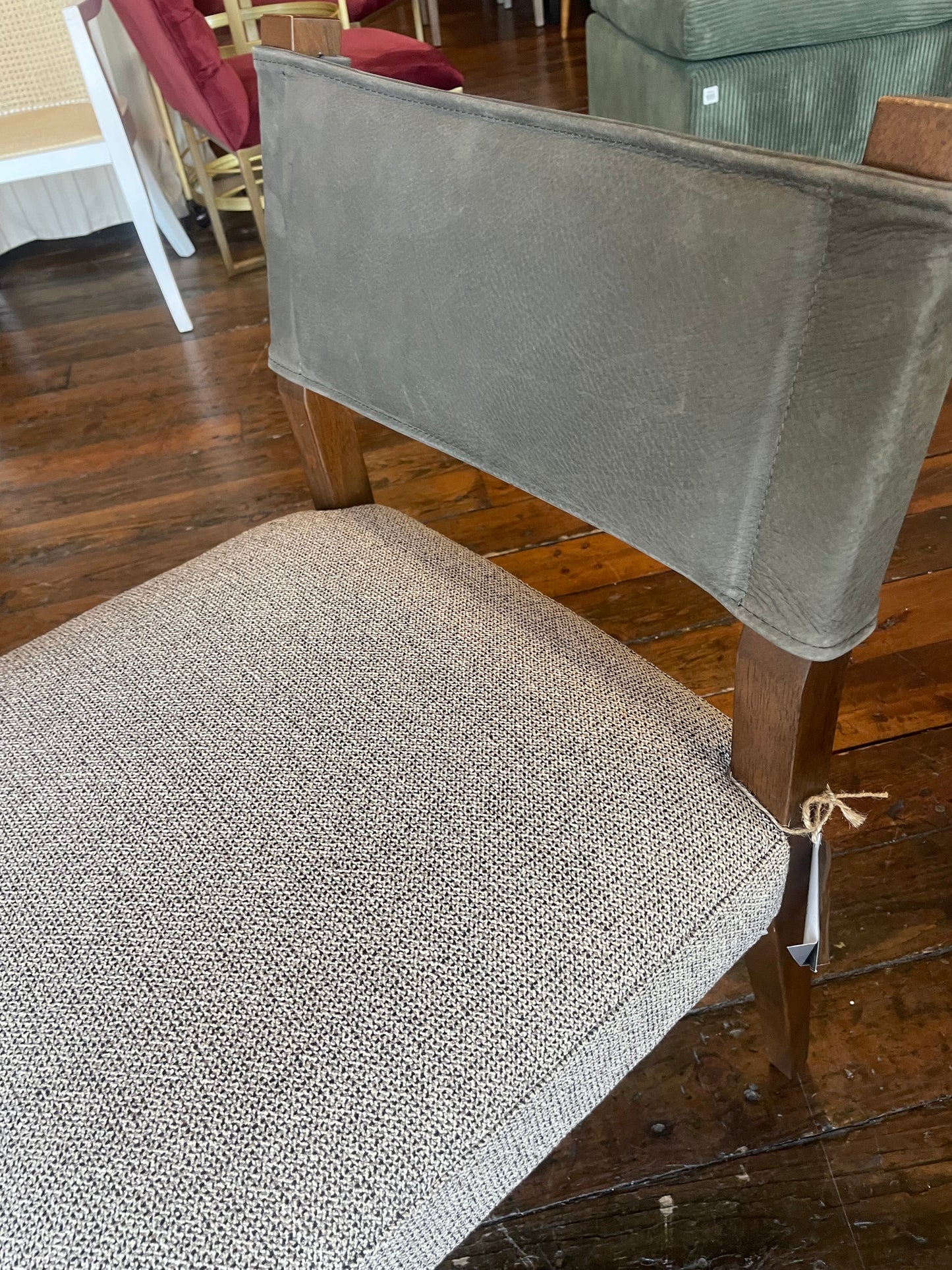Four Hands grey leather & tweed chair ☕️