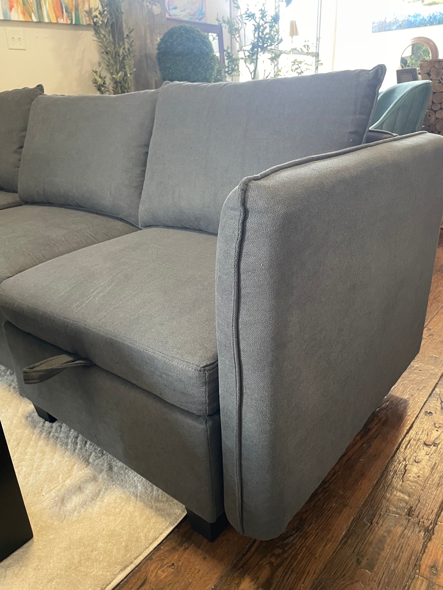 Modular grey sofa w/ ottomans 🩶